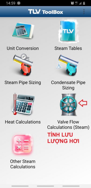 TÍNH LƯU LƯỢNG HƠI QUA VAN - PHẦN MỀM TLV TOOL - BOX